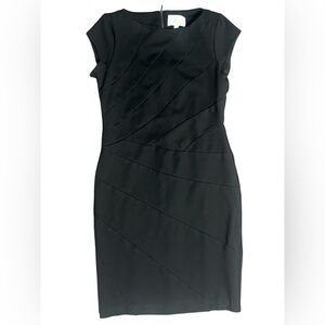 Ladies Dalia Black Knee Length Sheath Dress Size 4